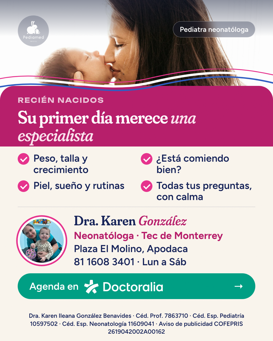 Recién nacido · Neonatóloga, post